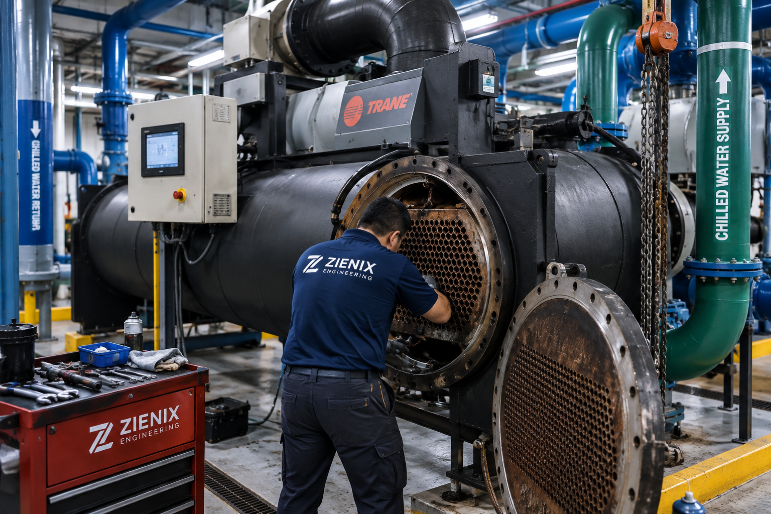 Centrifugal Chiller Annual Shutdown Maintenance Work