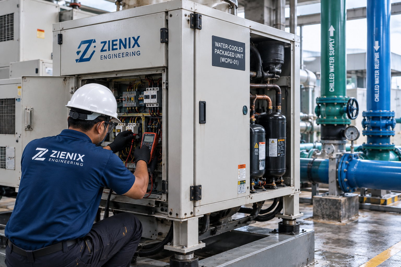 Water-Cooled Packaged Unit Maintenance Work